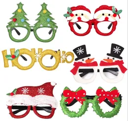 Santa Claus Xmas Tree Elk Paper Glasses Frame Christmas Glasses Photo Prop Juldekorationer Nyår Navidad Kids Gift GC582