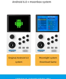 Retroid Pocket Handheld Game Console Atualização Versão versão de 3,5 polegadas Android Pandora Retro Suporte TV Video Player com WiFi Portable Players
