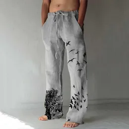 Adisputent 2021 Linen Trousers for Men Wide Cargo Pants Oversize Plus Size 5XL Linens Streetwear Spring Harajuku Men's Clothing Y0811