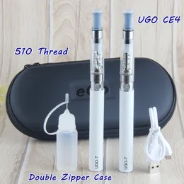 Ugo-T Doppelstarter Kit 1.6ML CE4 ClearoMizer Tank für Öldampferer 650/900 / 1100mAh Elektronische Zigarette Ego-T-Reißverschluss Etui Bunte Batterie