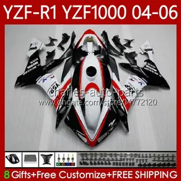 Motorcycle Bodywork For YAMAHA YZF-R1 YZF R 1 1000 CC 2004-2006 Bodys 89No.22 YZF1000 YZF R1 1000CC YZFR1 04 05 06 YZF-1000 2004 2005 2006 OEM Fairing Kit red white blk