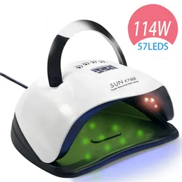 114W 57 PCS Dryer Dual hand LED UV Lamp For Curing Gel Nail Polish With Motion Sensing Manicure Salon Tool