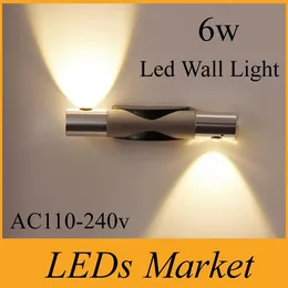 مصباح الجدار عالي الطاقة 6W LED ضوء 6 ألوان تنبعث منها أضواء داخلية لغرفة نوم المنزل الحمام