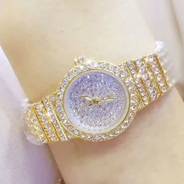 BS蜂の姉妹のゴールドの女性は贅沢なブランド小さいダイヤルレディース腕時計ステンレス鋼のダイヤモンドの腕時計Bayan Kol Saati 210527