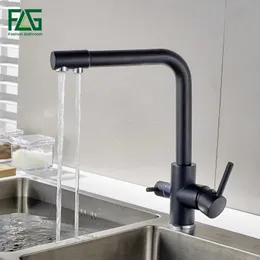 FLG Filter Kitchen Faucets Deck Mounted Mixer Tap 360 Rotation with Water Purification Features Mixer Tap Crane For Kitchen Sink 210724