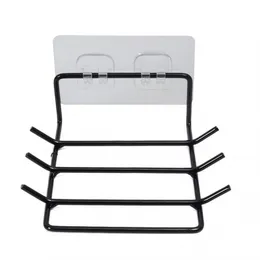 Hooks Rails Kitchen Organizer Pot Lid Rack Multifunktionell järnsked förvaringsställ självhäftande hängare ingen hålvägg hängande hylla