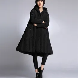 レディース冬の厚いコート黒ネイビーブルーアーミーグリーンレッドプラスサイズの服女性のための女性長いジャケット211018
