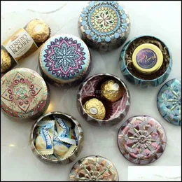 Event Festive Party Supplies Home & Gardenparty Favor Flower Tea Case Cans Candle Holder Gilding Originality Tin Mticolor Candy Box Christma