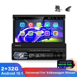 Carro Radio Android 10.1 1 Din Carro Multimedia Player Auto Receptor Estéreo GPS Mapa Universal para Volkswagen Nissan