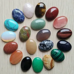 Wholesale 18x25mm Natural Stone Mixed Oval Cab Cabochon Cystal Loose Beads for Jewelry Making