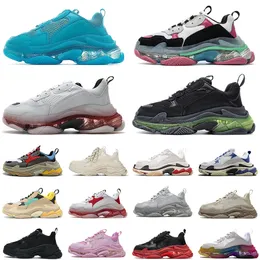 2021 designer sneakers clear sole triple s casual dad shoes luxury men women platform 17FW paris vintage old crystal bottom triple-s designers party sports