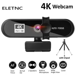 Webcam 2K 4K 1080p Full HD com microfone auto foco USB câmera da Web reunião laptop desktop computador computador mini came acessórios