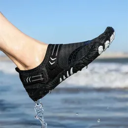 Storlek 28-46 Barefoot Five Fingers Skor Män Kvinnor Wading Dive Boots Kid Non-Slip Beach Swimming Water 211130