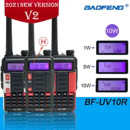 2021 Professionell Walkie Talkie Baofeng High Power 10w 5800mAh Dual Band Tvåvägs CB Ham Radio USB Laddning BF UV-10R Ny