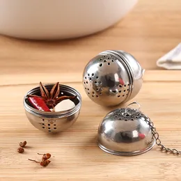 100pcs Stainless Steel Egg Shaped Egg-shaped Tea Balls Teakettles Infuser Strainer Locking Spice Ball 4cm DH2889