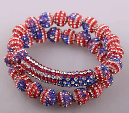 Moda Ladies 10mm USA Flag Bransoletka Bransoletka Metalowa Bransoletka Dla Kobiet Prezent