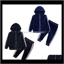 Babykleidung Baby Mutterschaft Drop Lieferung 2021 Ankunft Jungen Trainingsanzüge Frühling Herbst Kinder Sport Casual Sets HoodiesHosen 2 Stücke Set Kinder