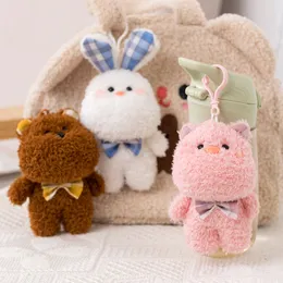 Cute Rabbit Puffy KeyChain Handmade Bags Pendant Fashion Jewelry Ornament Car Key chain Year Gifts Kids Toys