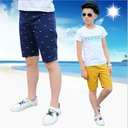 Meninos casuais calças meninos de algodão altitude comprimento shorts crianças praia esportes 3-15t calças de verão adolescente 210723