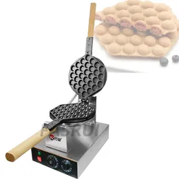 Waffle Baker Machine Bubble Egg Cake Maker Ugn Solid Trähandtag Rostfritt Stål Kropp Non-Stick Kök Hem Använd