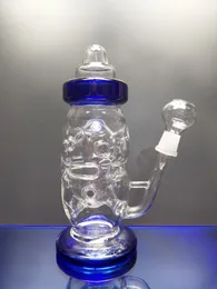 New babybottle bong oil rigs water pipe recycle system with hollow out design with 14.4mm joint thick glass oil burner cheechshop