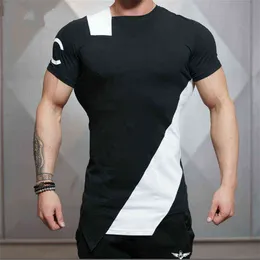2018 New Men Cotton Gyms Men T shirt Fitness Bodybuilding Shirts Male Brand Tees Short Sleeve Gyms T-shirt Men Costume G1222