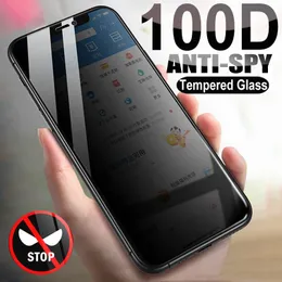 100D Anti Spy Tempered Glass For iPhone 13 12 mini 11 Pro XS Max X XR Privacy Screen protector 7 8 6 6S Plus SE 2020 Glas