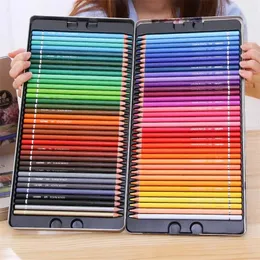 Deli 72 färger oljig färg penna uppsättning mjuk kärna kritor målning ritning skiss färgade pennor målning tillbehör