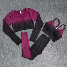 Sports Suits Sportswear Women Yoga Set Workout Long Sleeve Crop Top Bra Gym Clothing Fitness Factory price expert design Quality Latest Style Original Status