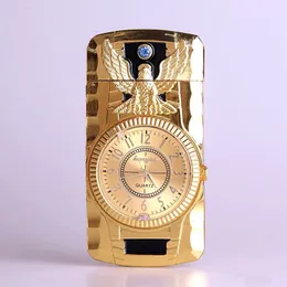 New Butane Jet Relógio Tocha Turbo Turbo Men mais leve Homem Gold Watch Quartz Compact Butano Cigarro Cigarro Straito Bombeiro Sem Gás