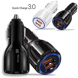 Snabb snabbbilladdare 3.1A Dual USB Ports Auto Power Adapter Charger för iPhone 13 14 Samsung S10 Note 10 HTC Android Phone GPS PC