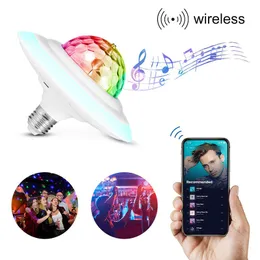 LED-Effekte UFO Kristall Magie Rotierende Kugel E27 Bluetooth Musik Lautsprecher RGB Disco Licht 85-265V 7 Farben Fernbedienung Bühne DJ Lampe