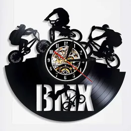 ساعات الحائط Freestyle BMX الدراجة ساعة الرياضة ديكور المنزل دراجة موتوكروس إعادة تصميم سجل الشباب راكبي الدراجات هدية
