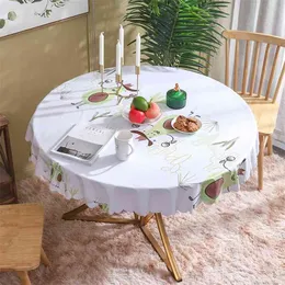 Exquisite Round Pvc Tablecloth Waterproof, Oil-proof And Scald-proof Disposable Plaid Plastic Table Cloth Tapete 210626