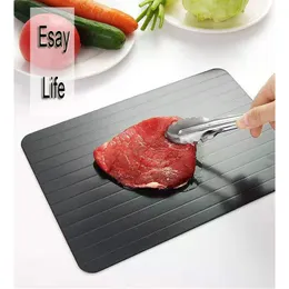 Quick Aluminum Alloy Defrost Plate Board Kitchen Gadget Tool Thawing Frozen Food Meat Seafood Fruit Fast Defrosting Tray JY0016
