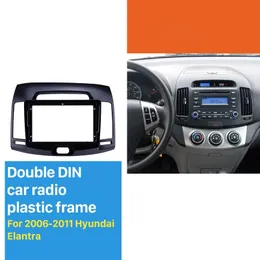 Car Radio Fascia Frame Double Din 9 tum för 2006 2008 2008 2009 2010 2011 Hyundai Elantra Dash Mount Kit Trim Panel