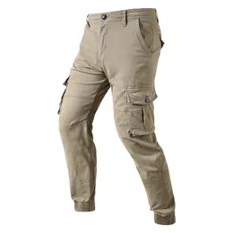 Mens Pants Cotton Autumn Solid Color Fashion Casual Trousers High Quality Comfortable Military Tactics Cargo