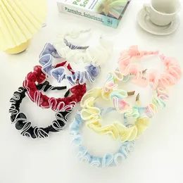 2021 Verão Pérola Brim Dobra Malha Bezel Hairband Mulheres Acessórios De Cabelo Meninas Headband Opaska Do Wlosow Bandeau Femme Diademas