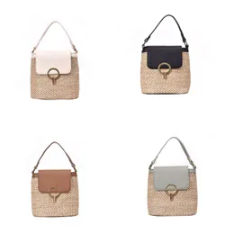 Designer halm damer messenger väska handväska handväska axelväska plånbok bucket messenger väska damer
