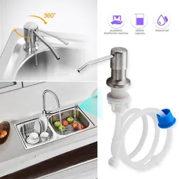 Liquid Soap Dispenser Extension Tube Kit Kitchen Sink Pump Head Metal Under Deck Counter Stainless Steel