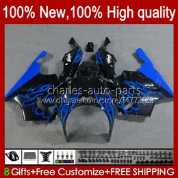 Bodywork Body For KAWASAKI NINJA ZX-750 ZX7R ZX750 ZX 7 R blue flames new 96 97 98 99 2000 2001 2002 2003 28HC.9 ZX 7R ZX 750 ZX-7R 1996 1997 1998 1999 00 01 02 03 OEM Fairing