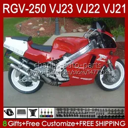 OEM Body For SUZUKI RVG250 250CC VJ 23 RGV250 SAPC VJ23 Cowling RGV-250CC 1997 1998 Bodywork 107HC.50 RGVT-250 red factory RGVT RGV 250 CC RGV-250 Panel 97 98 Fairing Kit