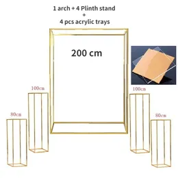 9 adet Grand Olay Sahne Partisi Metal Çerçeve Düğün Dekorasyon Arka Planında Duvar Yol Kurşun Sahne Düğün Çiçek Kemer Betinlik Masa Tatlı Garland Kek Standı Tutucu