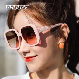 Gaooze Square Solglasögon damer vintage antiglarglas UV400 klassiska solglasögon kvinnor märkesglasögon LXD491
