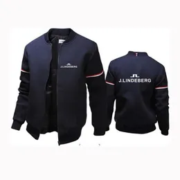 Men's Hoodies & Sweatshirts J Lindeberg Printed 2021 Autumn Winter Flying Jacket Casual Zipper Long Sleeve Stylish Windproof Cotton-Padded