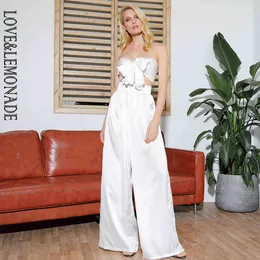 Lovelemonade White High Waist Bell Dwupiętrowy zestaw LM6473 x0428