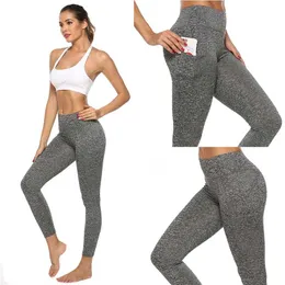 Spandex wysoki talia legging kieszenie fitness dna biegowe spodnie dresowe dla kobiet spodnie sportowe treningowe spodnie jogi 211202