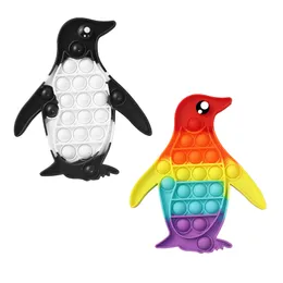 FIDGET SEESSY TOYS FITGETS сжимает силиконовые пузырьки Squishy Toy Autism Особые потребности для облегчения стресса тревоги, мультфильм пингвин