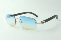 Direktförsäljningsdesigner solglasögon 3524024 med svarta trätemplar och 56 mm linser