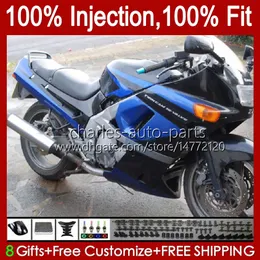 Injektionskroppar för Kawasaki Ninja ZZR400 ZZR-400 ZZR-600 00 01 02 03 04 05 06 07 84HC.61 Blue Stock New ZZR 600 400 ZZR600 1993 1994 1995 1996 1997 1999 OEM Fairing Kit